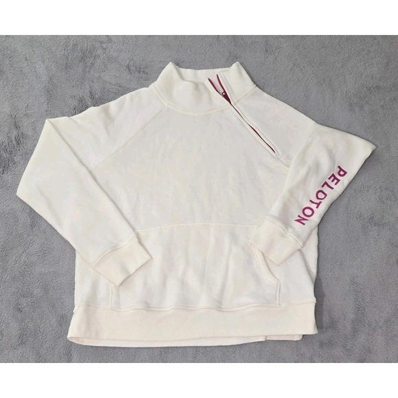 Peloton White Pullover Side Zip Sweatshirt Size Large - Picture 2 of 14